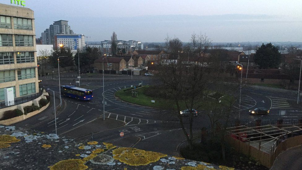 A roundabout in Slough