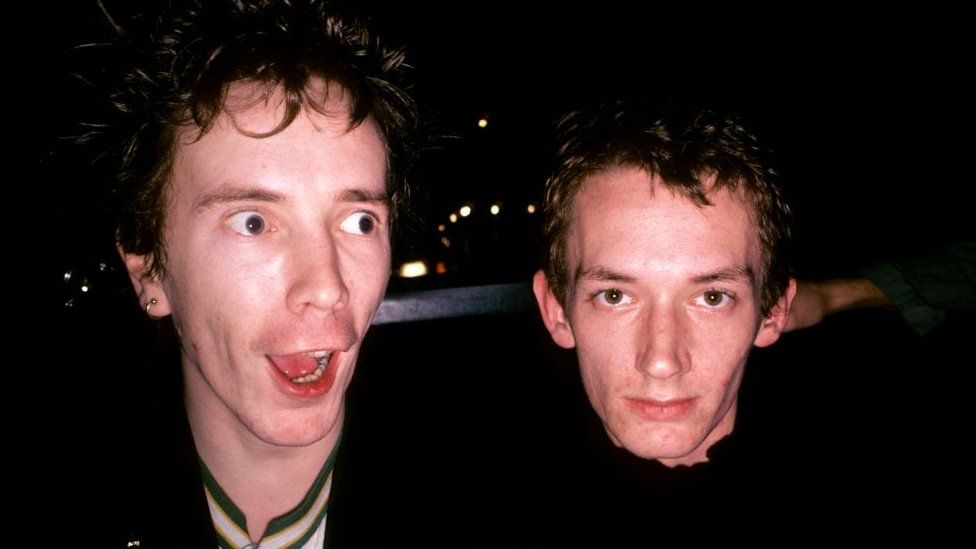 Levene (right) pictured with John Lydon in 1982