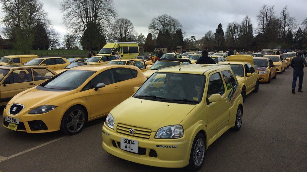 Yellow car owners join rally in support of 'ugly' car BBC News