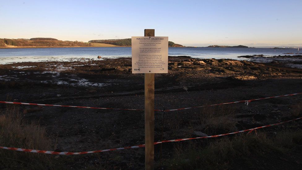 sign on Dalgety Bay beach