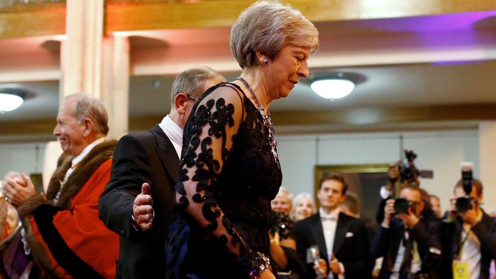 Theresa May and husband Philip attend the Lord Mayor's Banquet