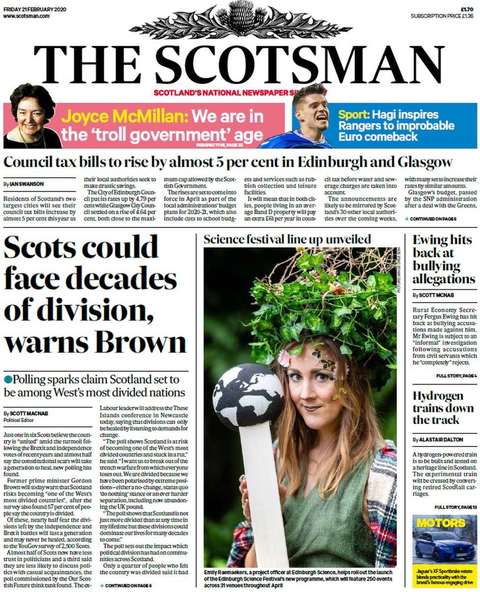 Scotsman front page