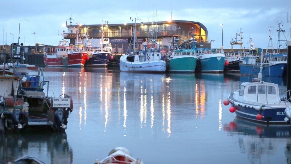 Bridlington harbour on New Year's Day