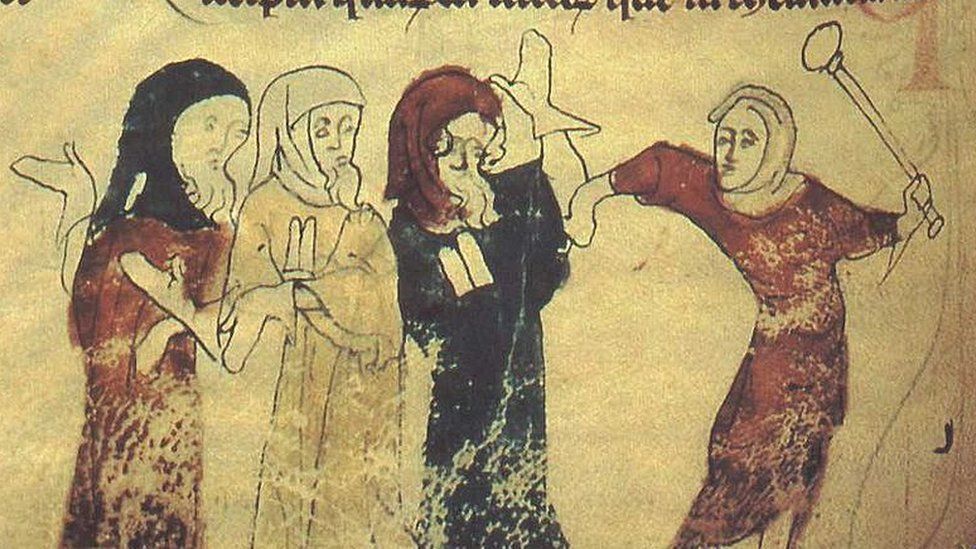 Manuscript illustration showing Jews