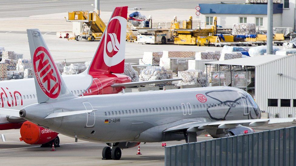A Niki jet on the tarmac in Vienna, file pic
