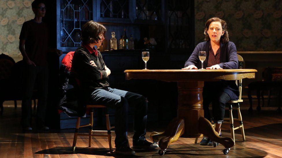 Judy Kuhn (right) in the Broadway production of Fun Home