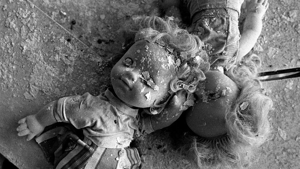 Decayed dolls in Pripyat's school no 2