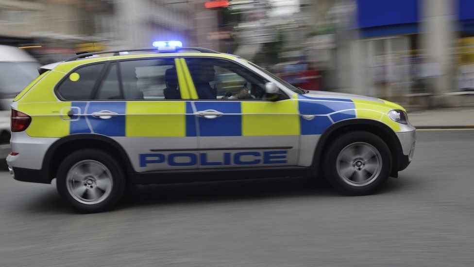 A speeding police car (stock photograph)