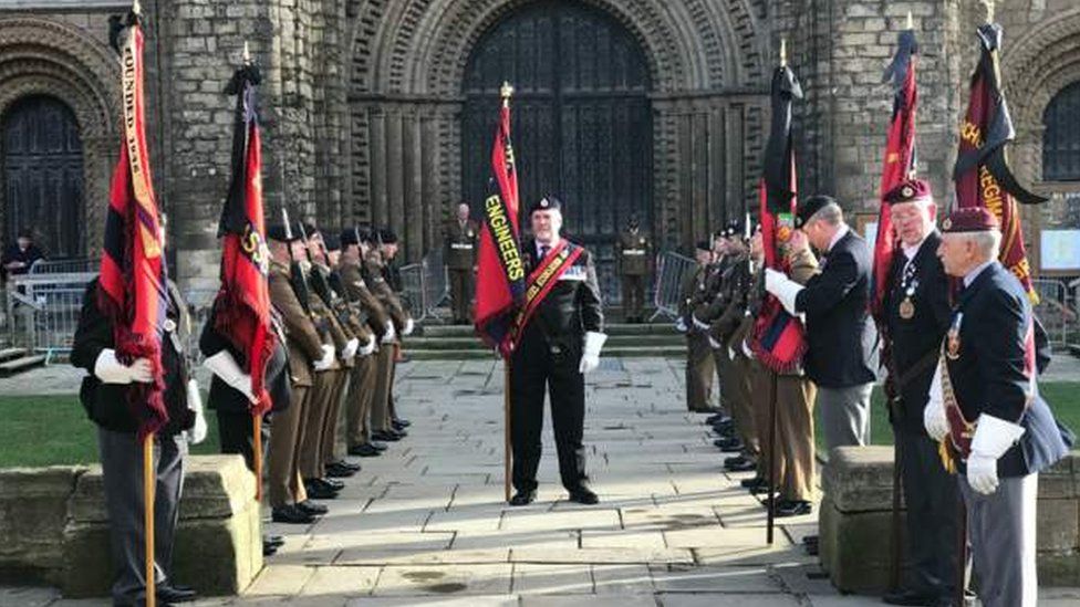 Military funeral at Lincoln Cathedral