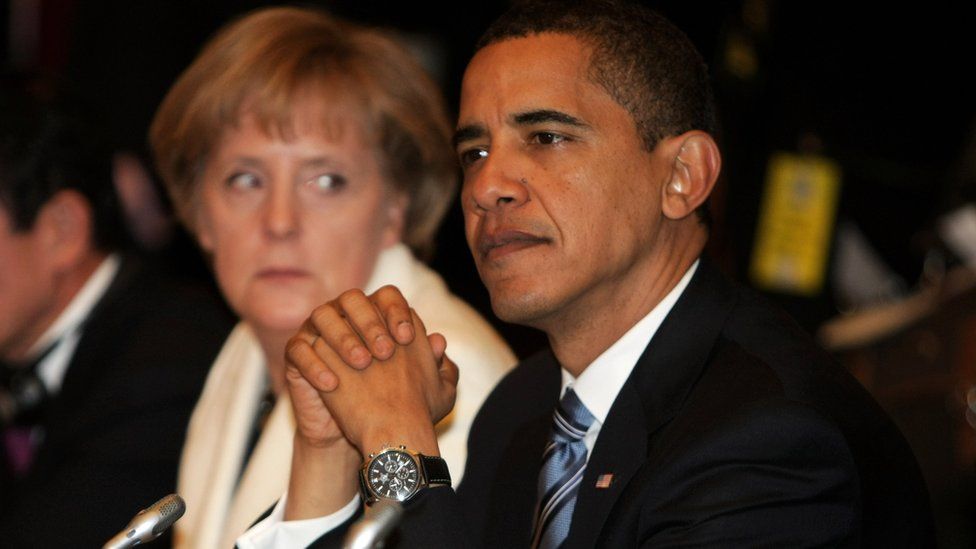 Obama and Merkel, London 2009