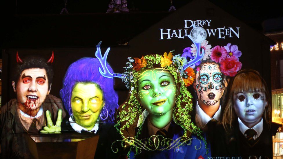 Derry Halloween Thousands gather for parade and fireworks BBC News