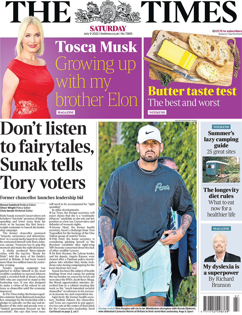 The Times front page