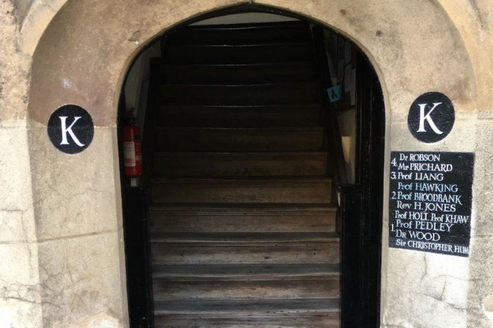Entrance to Gonville and Caius office of Prof Hawking