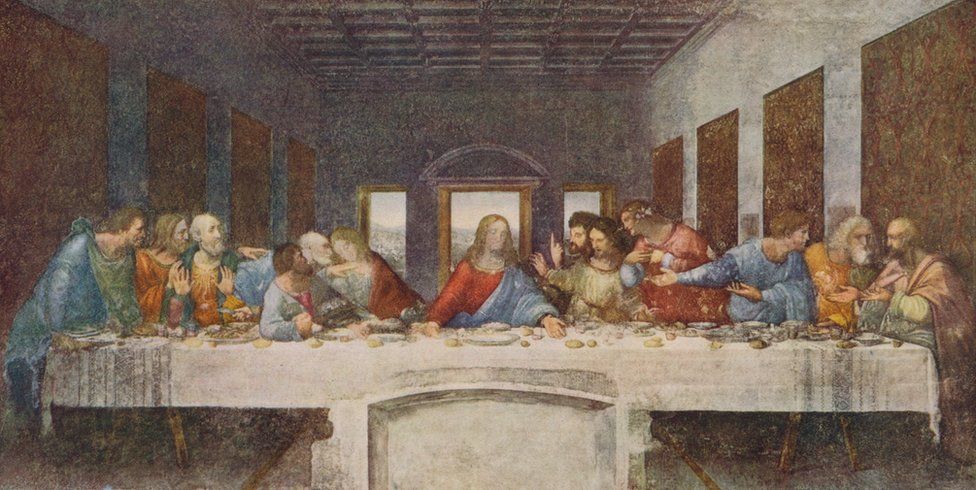 The mural painting The Last Supper by Leonardo Da Vinci