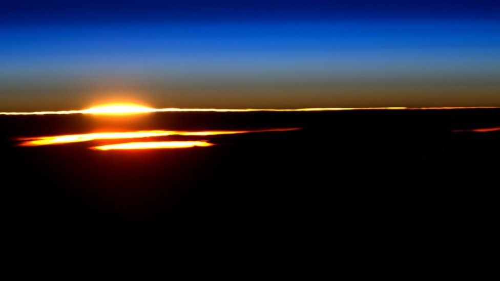 Sunset from ISS