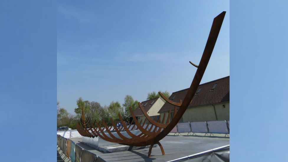 Steel sculpture of Anglo-Saxon ship