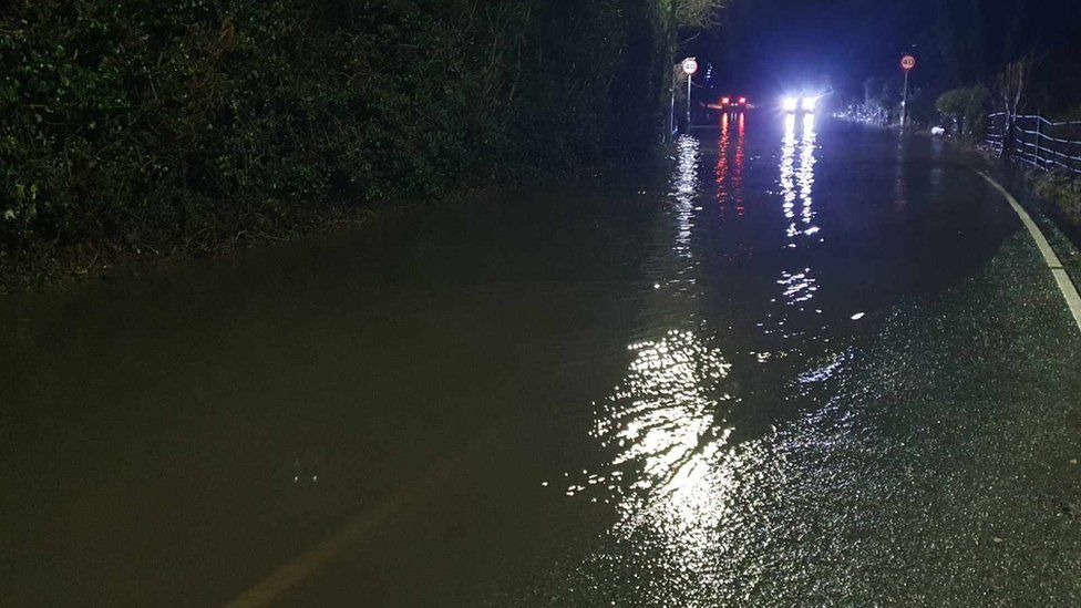 Flood in Gobowen Road, Oswestry