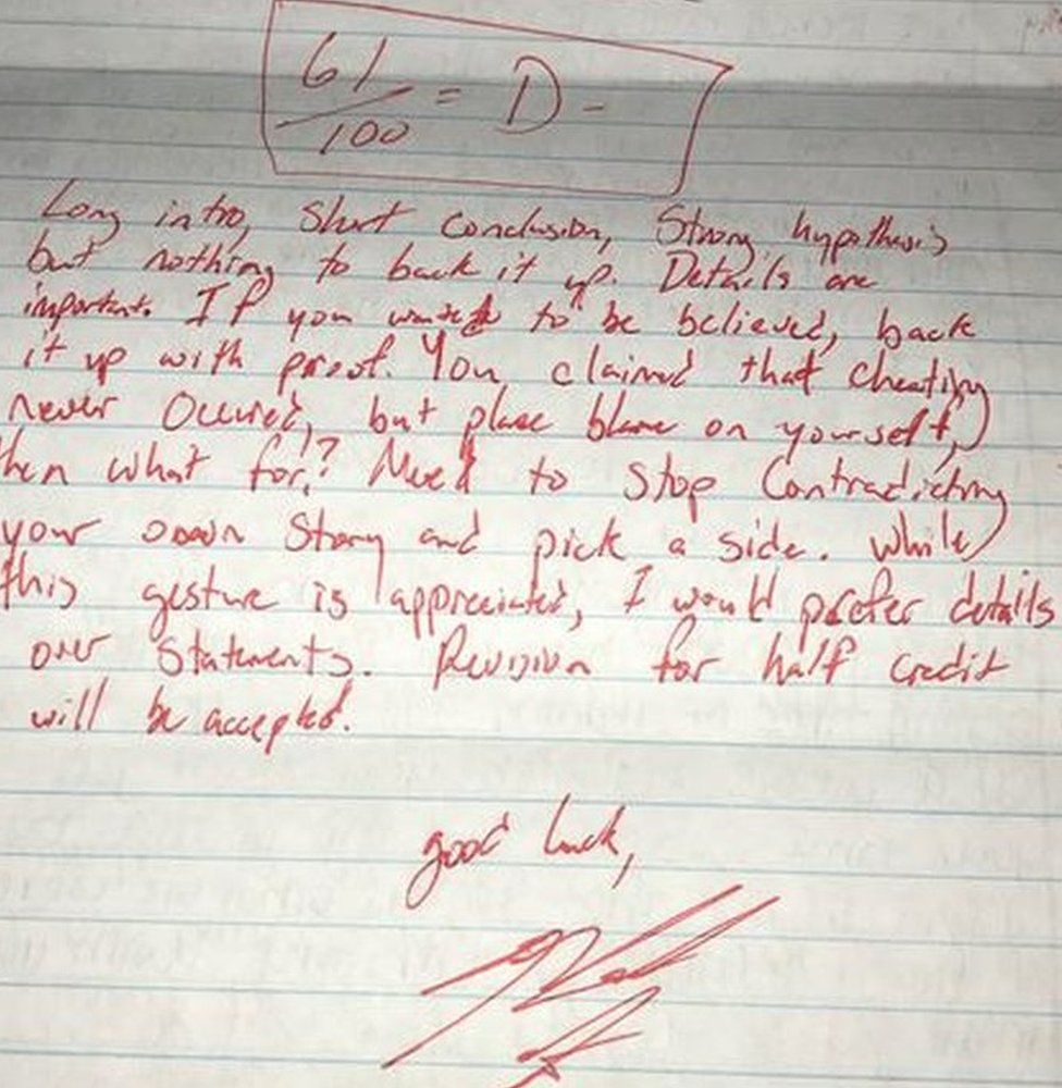 The final page of Nick Lutz' ex-girlfriend's apology letter