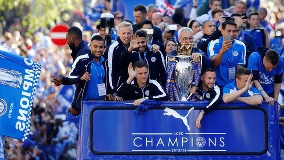 Premier League winners Leicester FC enjoy open top bus victory parade