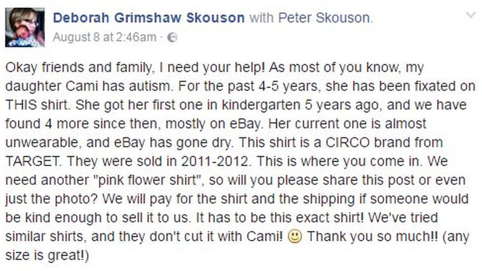 Girl with autism wants discontinued T-Shirt and the internet responds - BBC  News