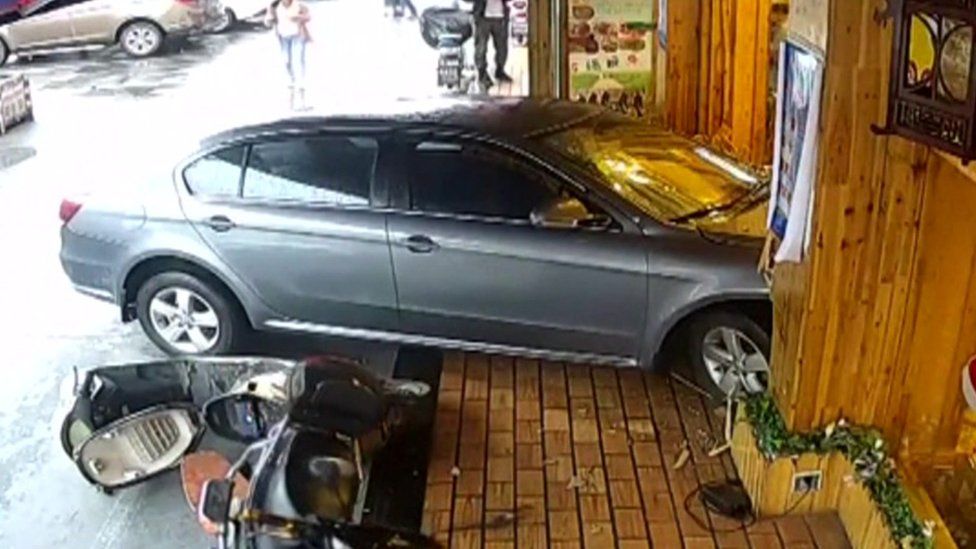 Shanghai restaurant car crash
