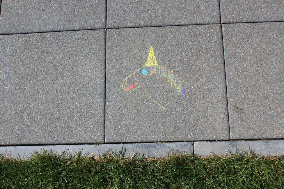 Drawing on a pavement