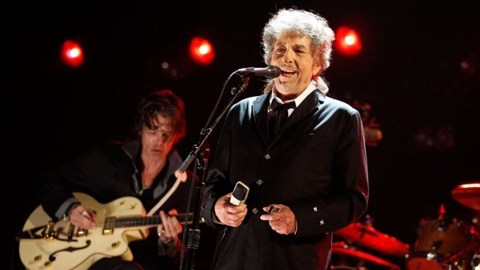 Bob Dylan onstage during the 17th Annual Critics' Choice Movie Awards at the Hollywood Palladium in January 2012 in Los Angeles, California