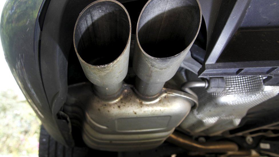Exhaust of diesel car