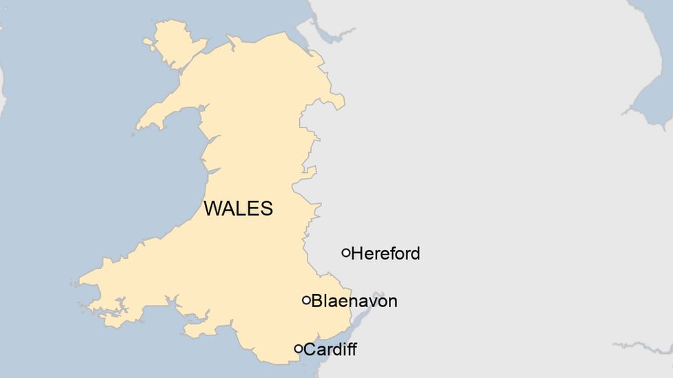 Map of Wales showing the location of the fire