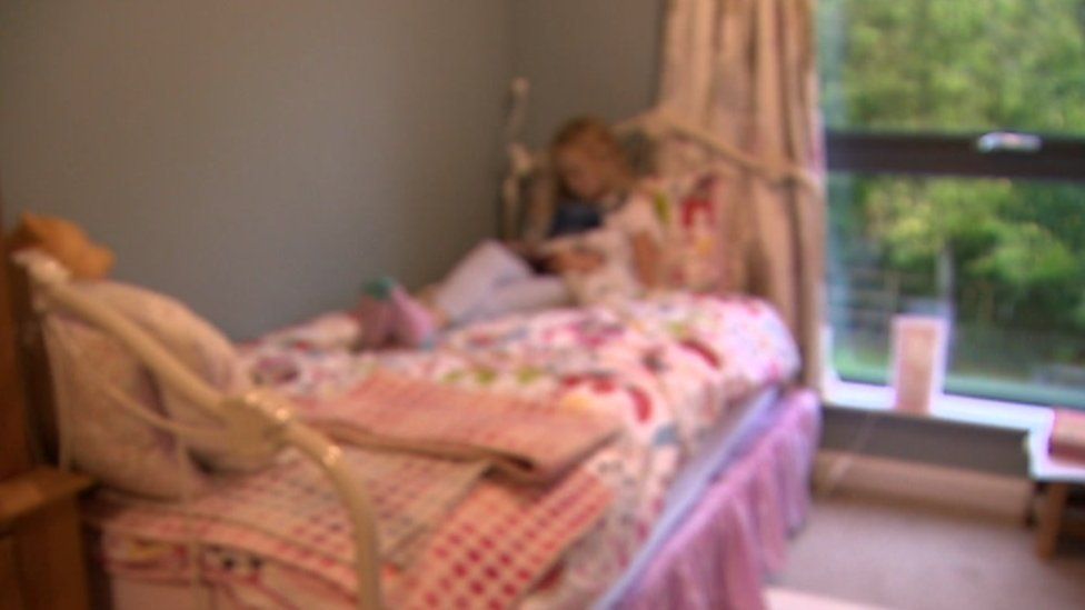 A blurred image of a girl's bedroom