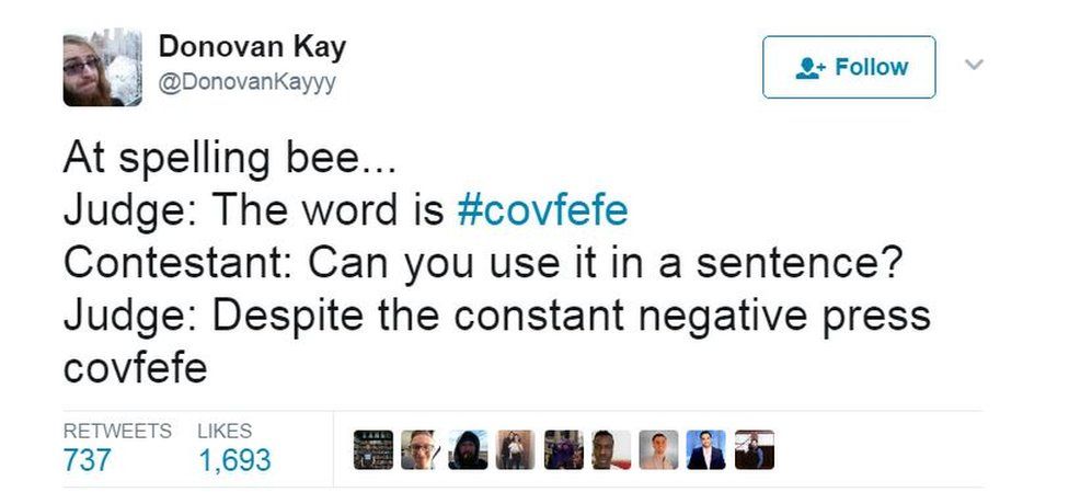 One tweeter imagined the world being used in a spelling contest