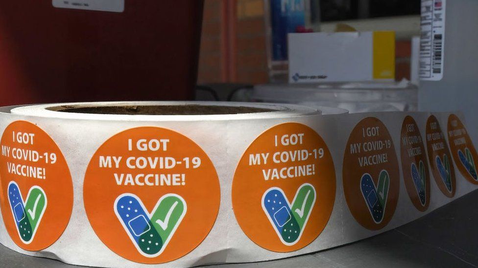 Stickers saying I got vaccine
