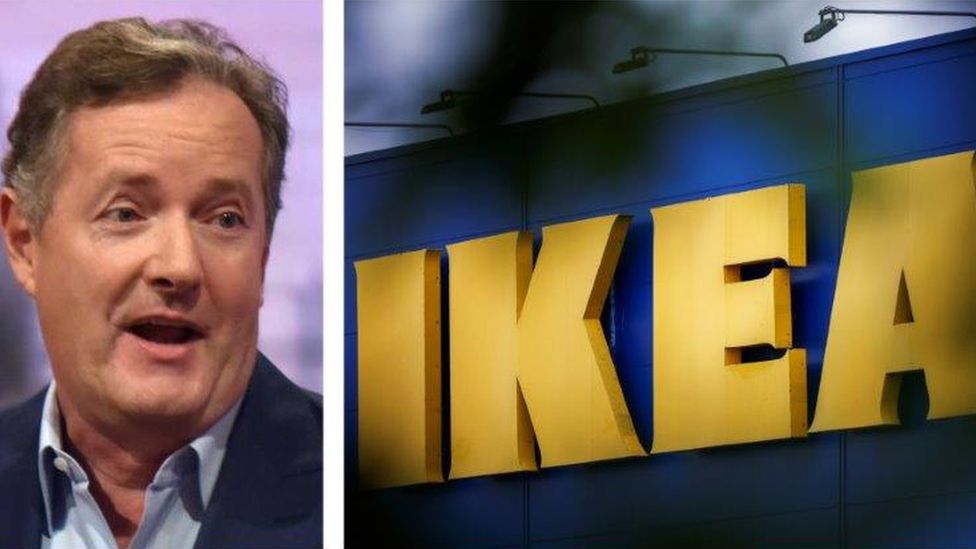 Piers Morgan and IKEA logo