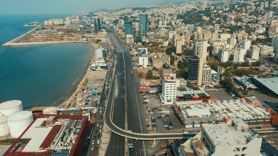 Aerial view of part of Beirut