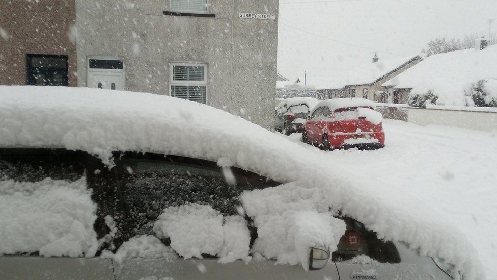 Snow scene in Cumbria, England