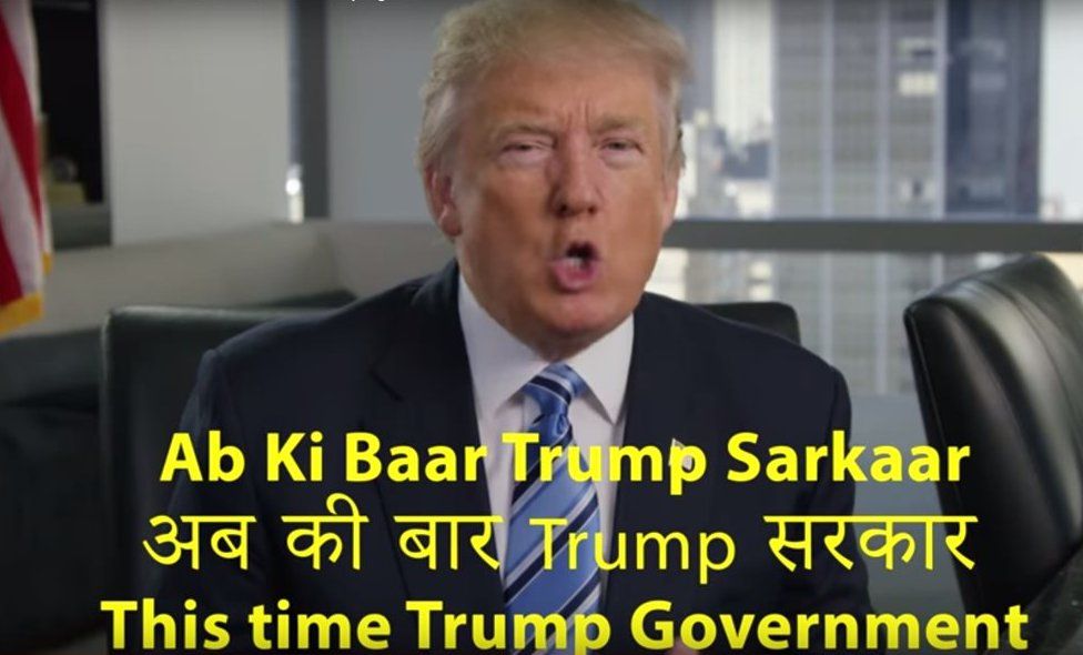 Screen grab of Mr Trump's video