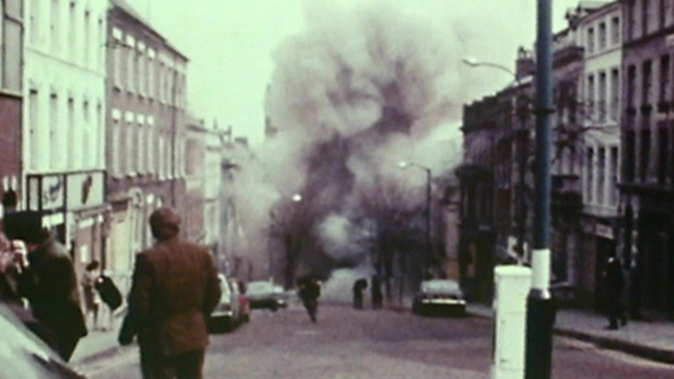 Car bomb explosions in Derry city centre in 1972