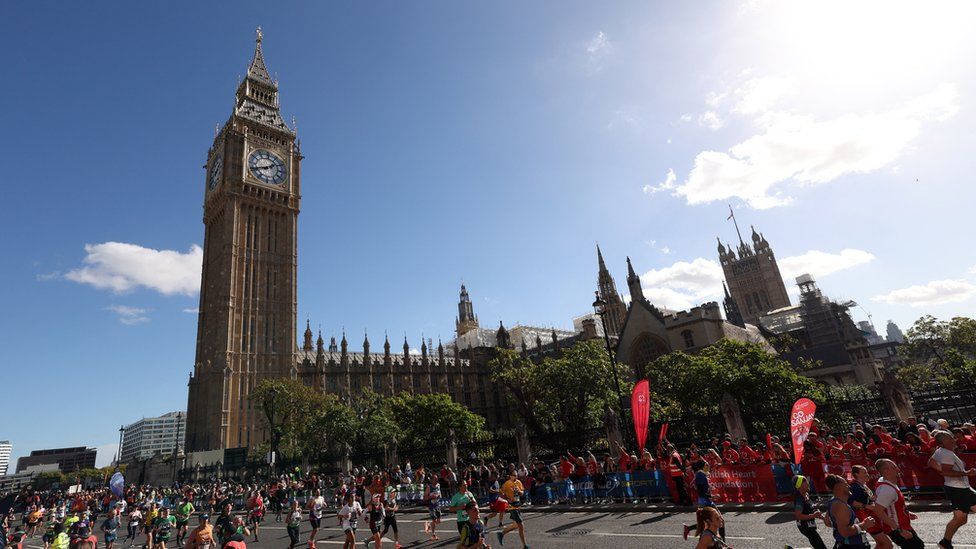 London Marathon passing Big Ben in 2022