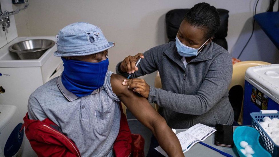 A vaccine clinic in Johannesburg, South Africa