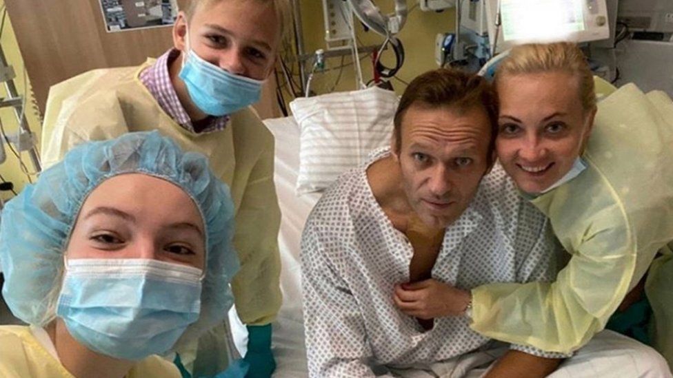 Navalny in hospital bed