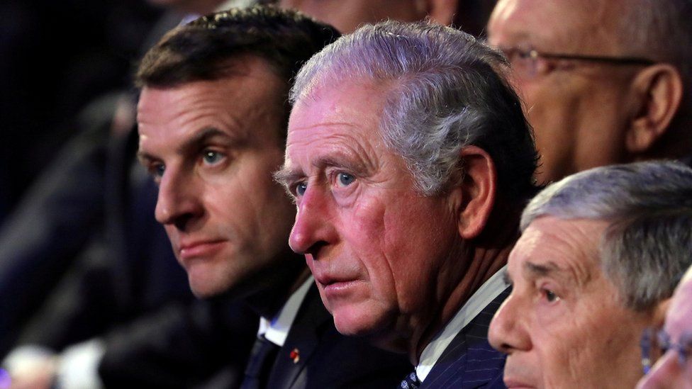 French President Emmanuel Macron and Charles, Prince of Wales