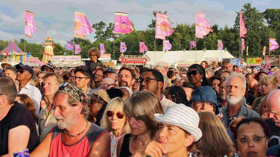 People at the main stage at Womad