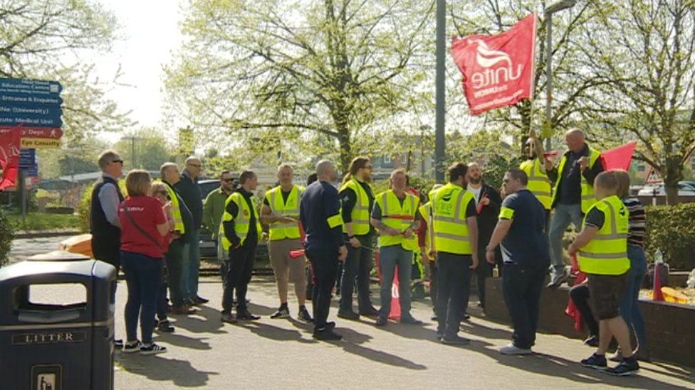 Mitie Security workers at Southampton General Hospital