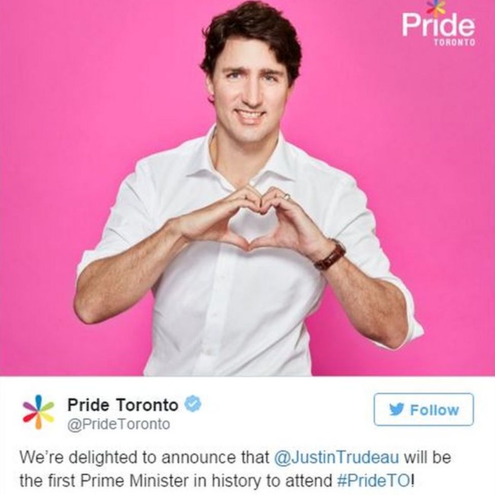 Justin Trudeau Canada Leader To March In Toronto Gay Pride Bbc News 7890
