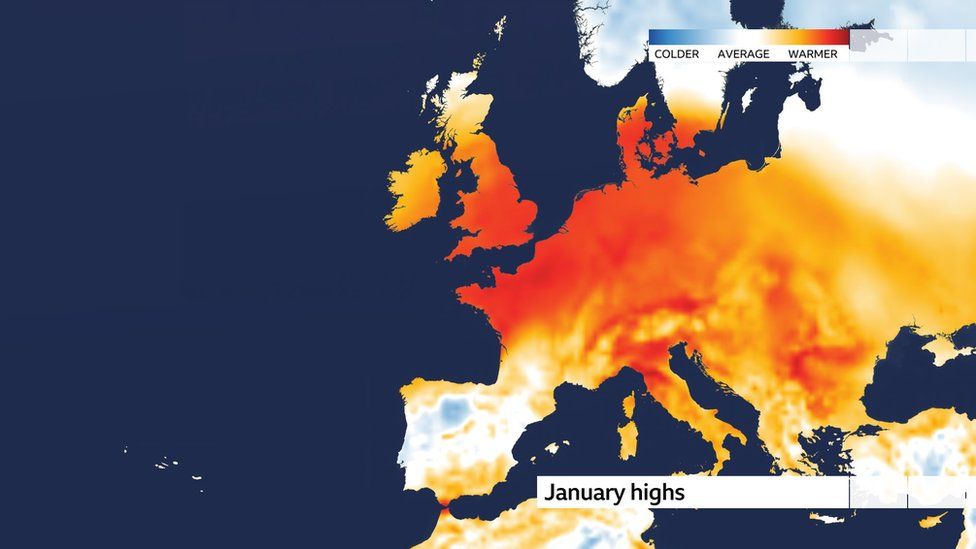 График температуры воздуха в Европе
