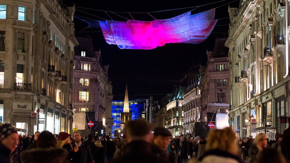 Lumiere London Festival Installations switched off due to crowds BBC