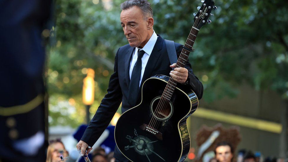 Bruce Springsteen performs at the 9/11 commemoration in New York on 11 September 2021