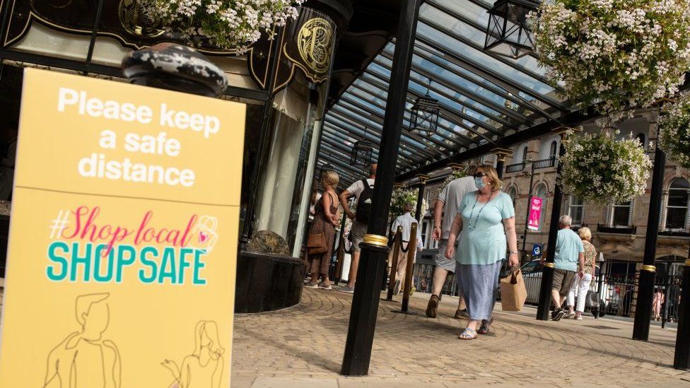 Shoppers in Harrogate