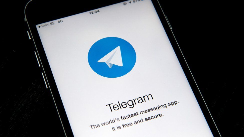 Messaging app Telegram loading up on a smartphone