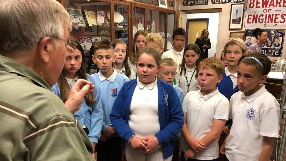 Local pupils are learning about the town's part in NHS history